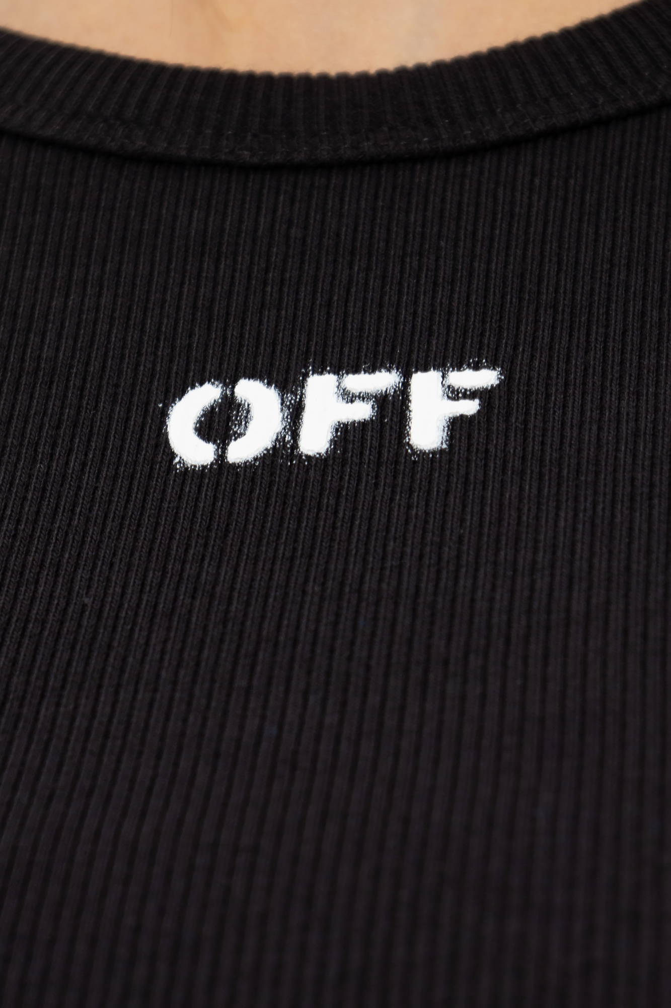 Off-White Cropped T-shirt with logo