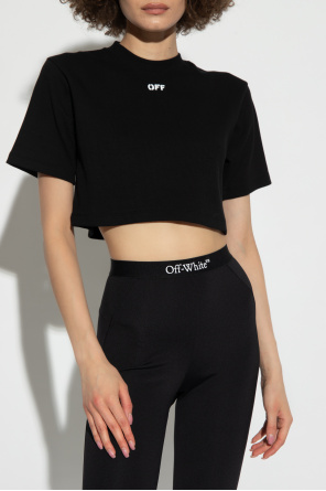 Off-White Cropped T-shirt with logo