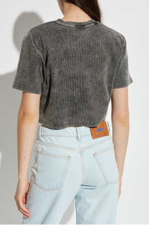 Off-White Camiseta corta de canalé