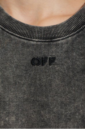 Off-White Camiseta corta de canalé
