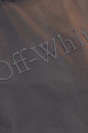 Off-White Gestreiftes Sweatshirt mit Print Schwarz