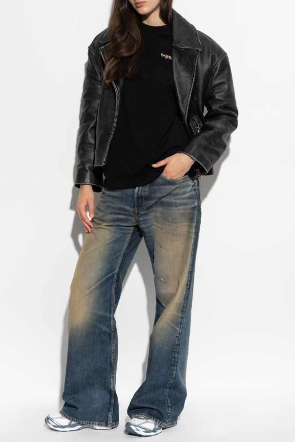 Off-White T-shirt with a colorfully printed logo