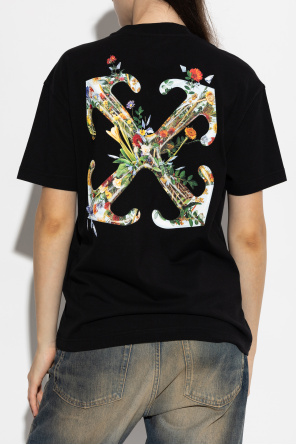 Off-White T-shirt with a colorfully printed logo