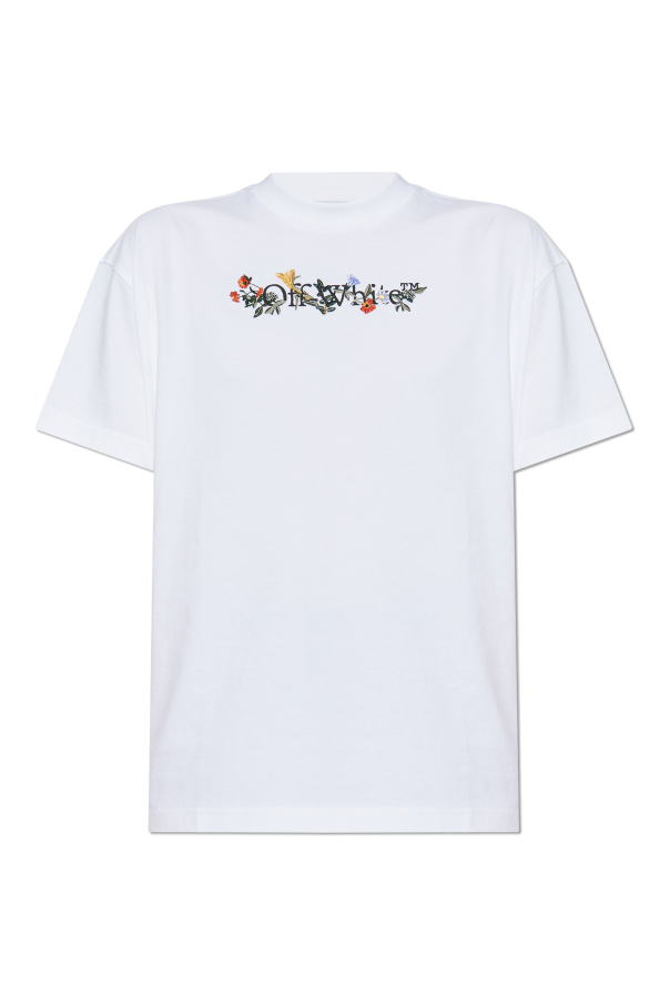 T-shirt with a colorfully embroidered logo od Off-White