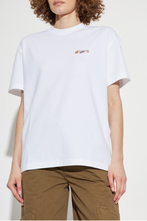 Off-White T-Shirt mit buntem Druck