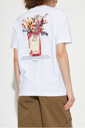Off-White T-Shirt mit buntem Druck