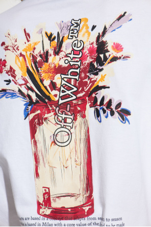 Off-White T-Shirt mit buntem Druck
