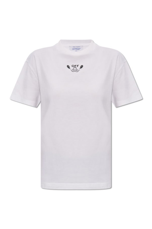 Off-White T-shirt z motywem ‘paisley’