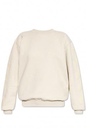 Isabel Marant Mike Flocked-logo Cotton-blend Sweatshirt Mens Cream
