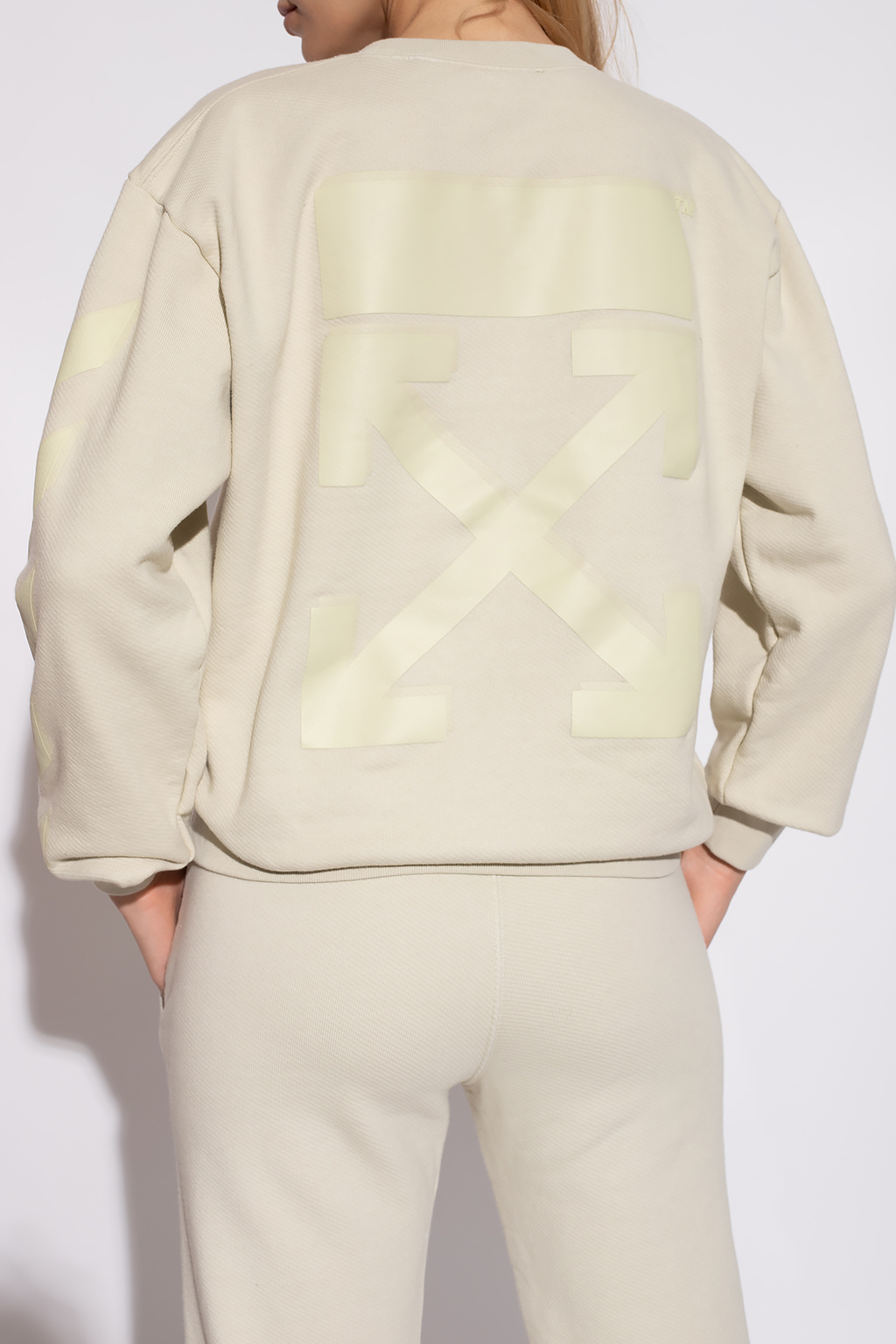 Off-White Semicouture logo-print crew neck sweatshirt Weiß