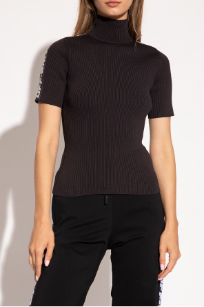 Off-White Ribbed turtleneck top with logo