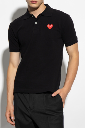 Comme des Garçons Play Heart motif belts polo shirt