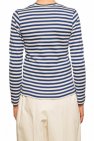 Comme des Garçons Play NAVY BLUE Striped T-shirt with patch