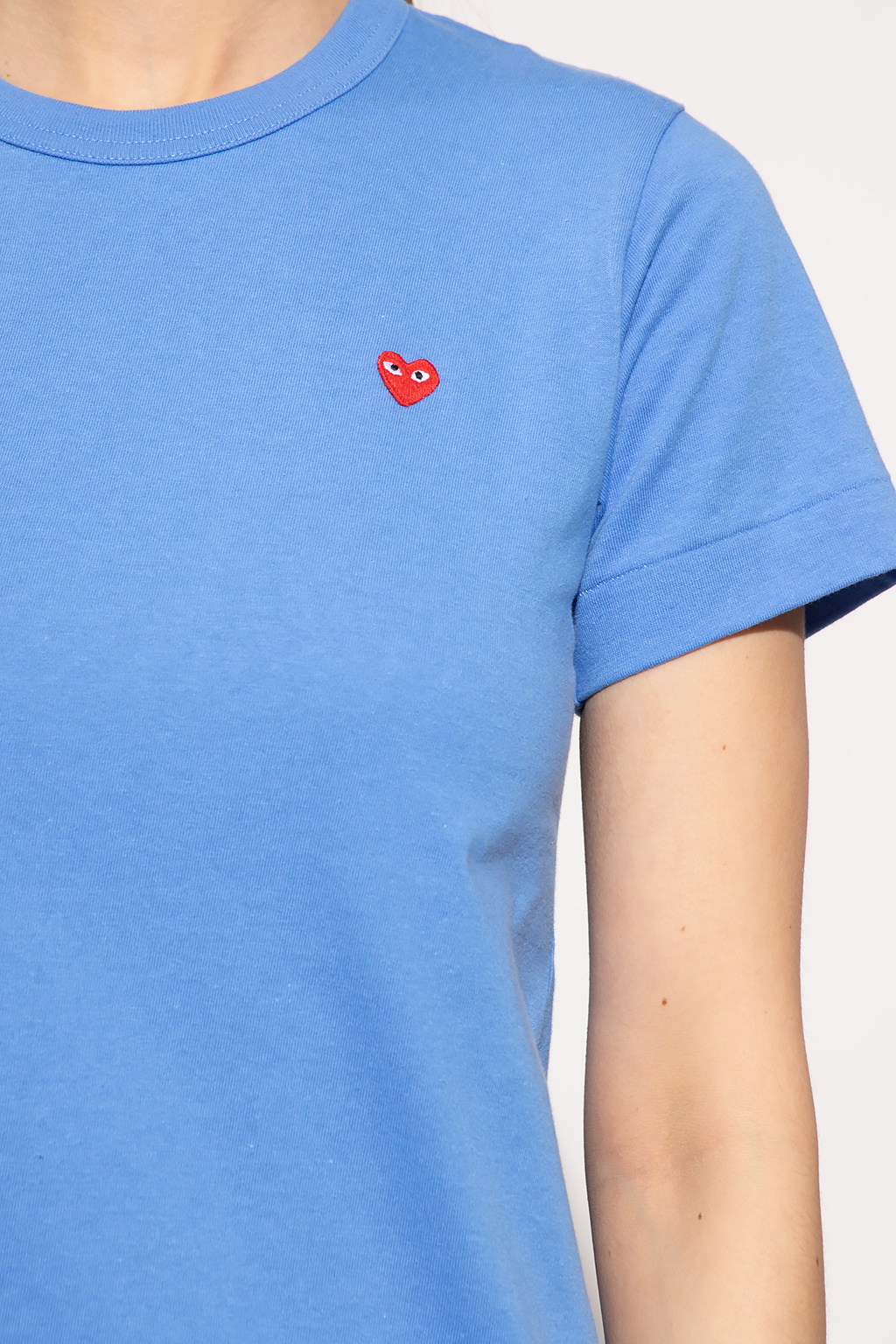 Ferrari logo-patch v-neck T-shirt Weiß Great long sleeve cotton T-shirt