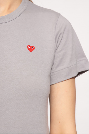 Comme Des Garçons Play polk-dot heat print T-shirt T-shirt with patch