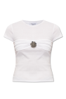 Blumarine T-shirt with rose brooch