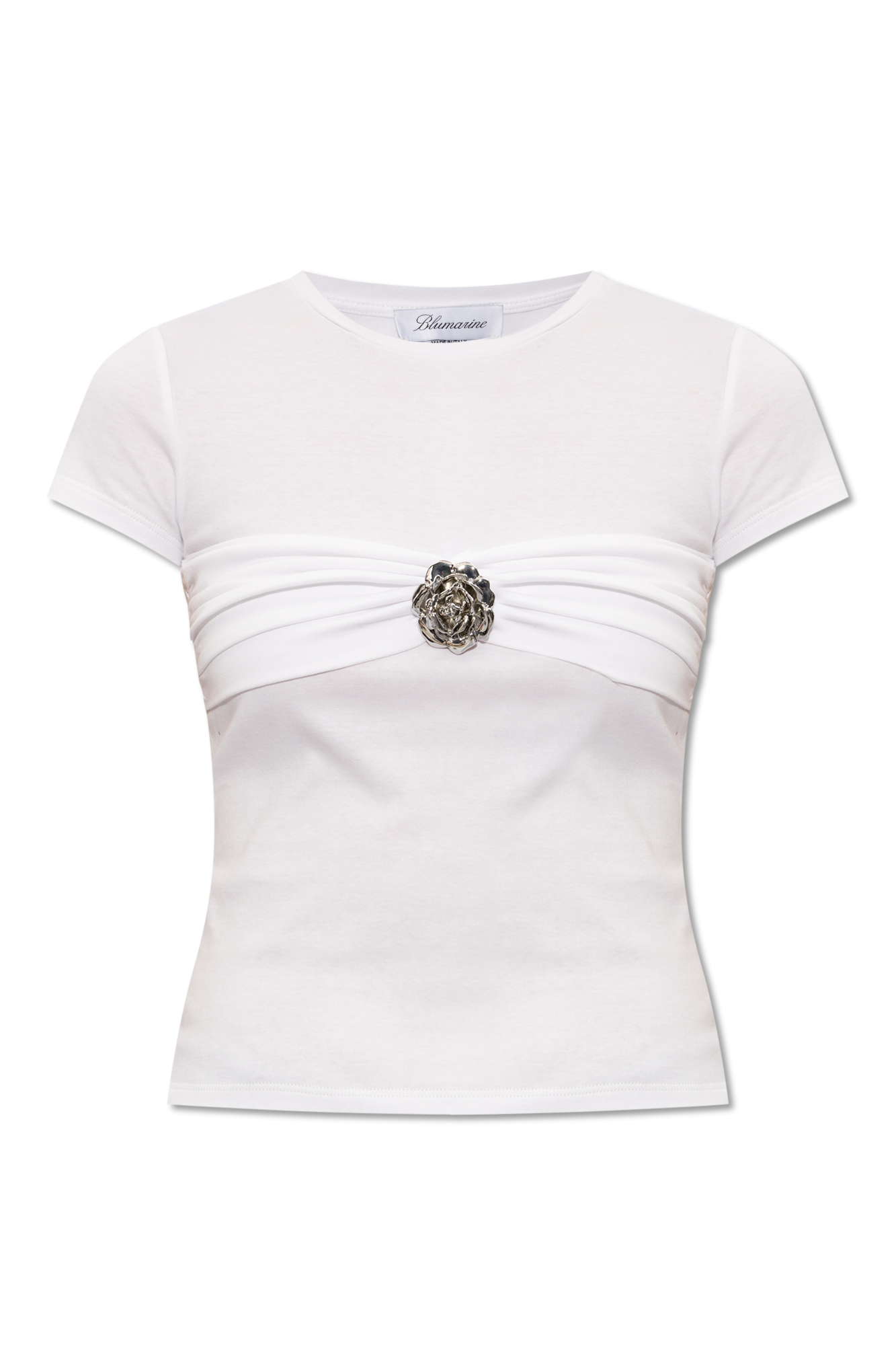 Blumarine T-shirt with rose brooch