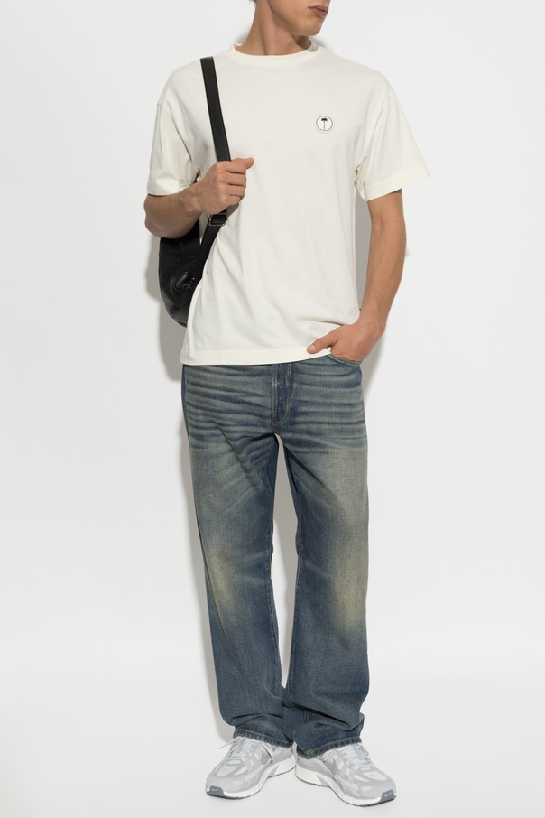 Palm Angels Tricou din bumbac cu logo aplicat