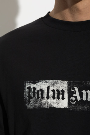 Palm Angels T-shirt de algodão com logótipo estampado
