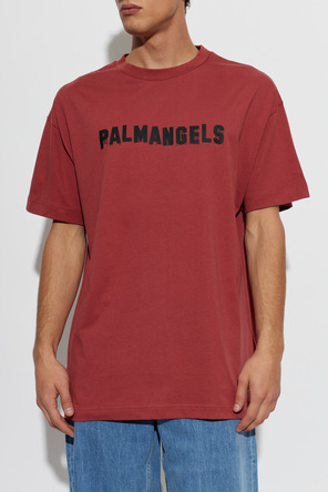 Palm Angels Men’s Red Regular-Fit T-shirt with Palm Angels Logo