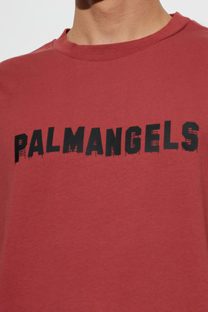 Palm Angels Men’s Red Regular-Fit T-shirt with Palm Angels Logo