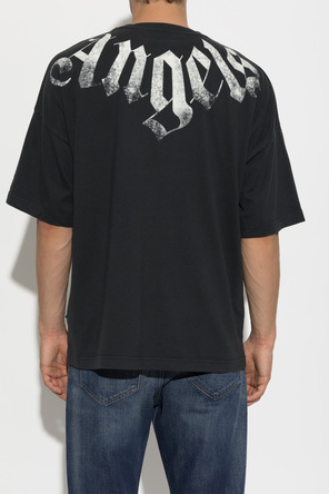 Palm Angels T-shirt de algodão com estampado com logótipo