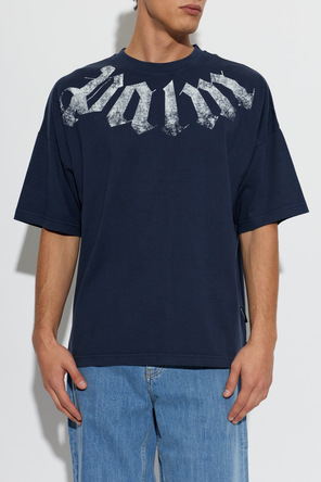 Palm Angels Palm Angels Navy Blue Logo T-shirt