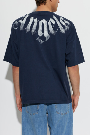 Palm Angels Palm Angels Navy Blue Logo T-shirt