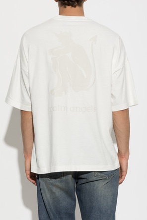 Palm Angels T-shirt de algodão com logótipo