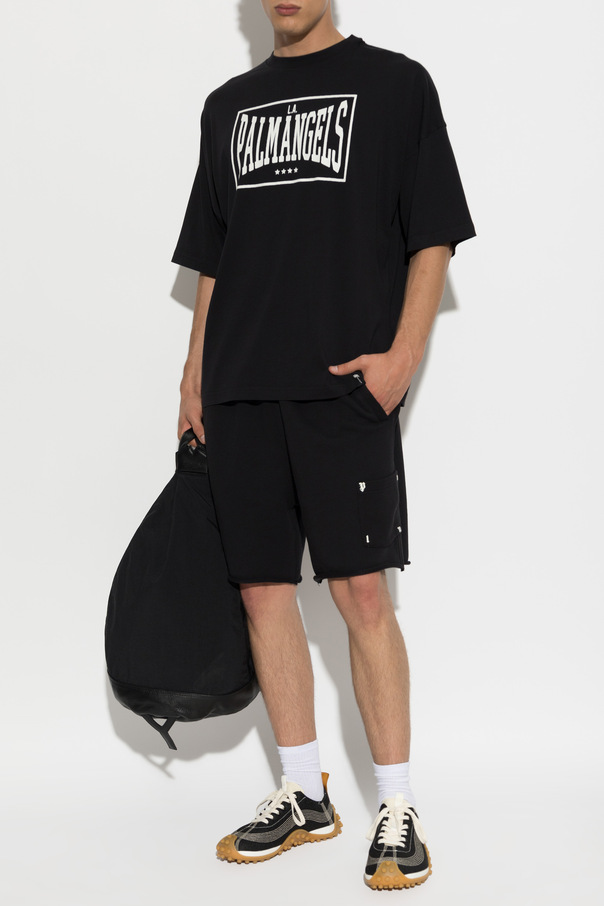 Palm Angels T-shirt de algodão com estampado com logótipo