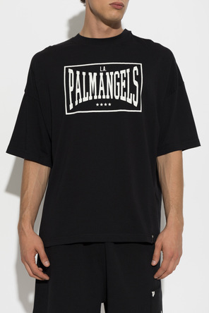 Palm Angels T-shirt de algodão com estampado com logótipo