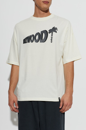Palm Angels Cream Printed T-shirt by Palm Angels