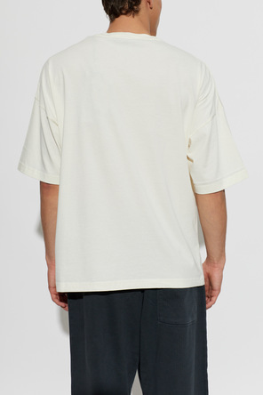 Palm Angels Cream Printed T-shirt by Palm Angels