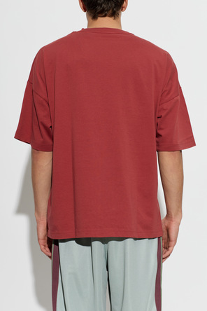 Palm Angels Oversized Crew Neck T-shirt with ‘HOLLYWOOD’ Print by Palm Angels – Deep Red