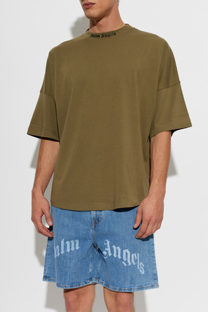 Palm Angels Palm Angels Khaki Green Logo T-shirt
