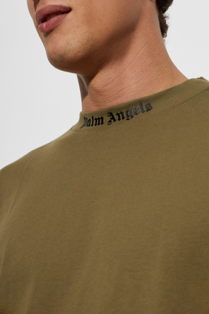 Palm Angels Palm Angels Khaki Green Logo T-shirt