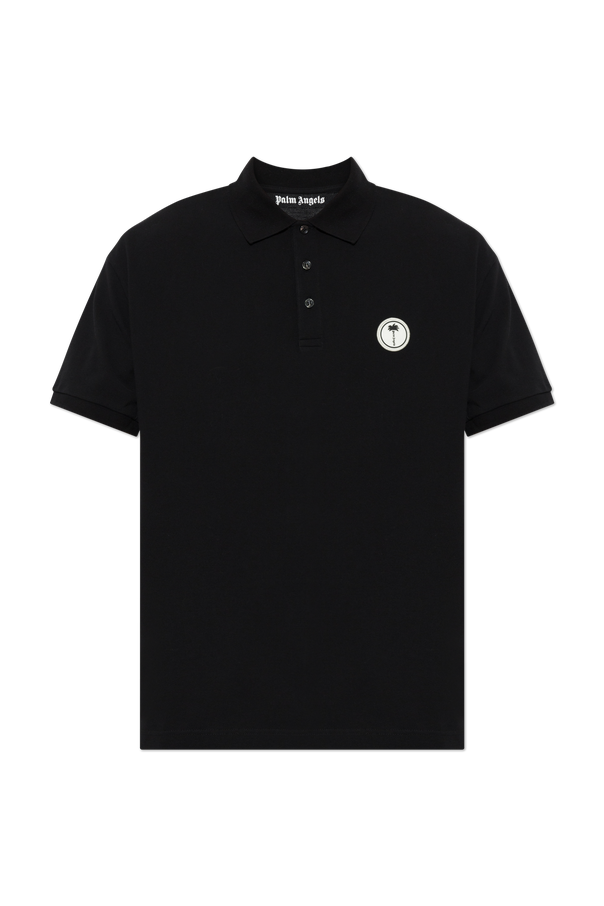 Cotton polo shirt with appliquéd logo od Palm Angels