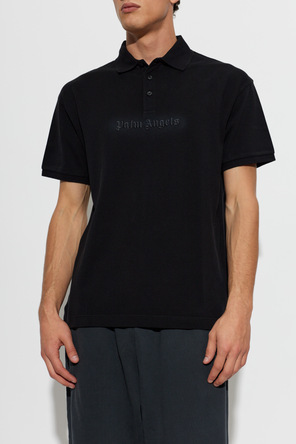 Palm Angels Black Logo Polo Shirt by Palm Angels