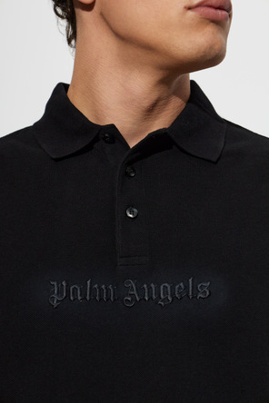 Palm Angels Black Logo Polo Shirt by Palm Angels