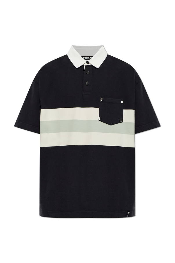 Cotton polo shirt with pocket od Palm Angels