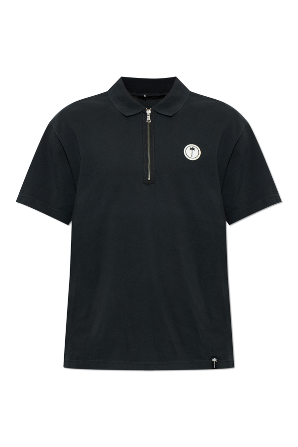 Cotton polo shirt with sewn-on logo od Palm Angels