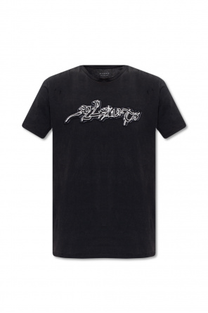 Date Palm motif-print shirt Black
