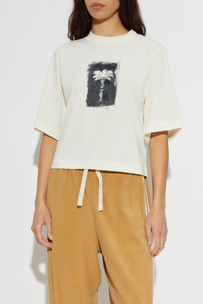 Palm Angels T-shirt de algodão com estampado