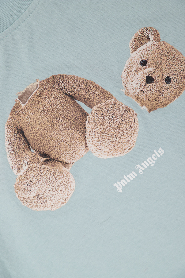 Palm Angels Kids T-shirt Czarny with teddy bear motif