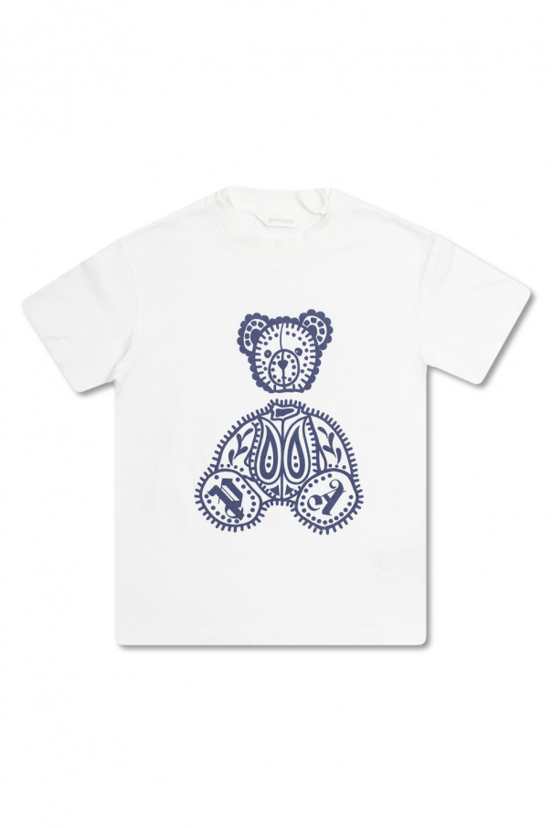 crew neck cotton T-shirt Blu Printed T-shirt