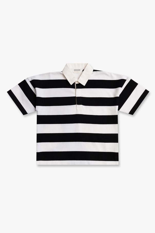 Palm Angels Kids Striped taille polo shirt