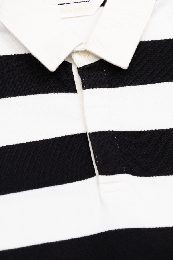 Palm Angels Kids Striped taille polo shirt