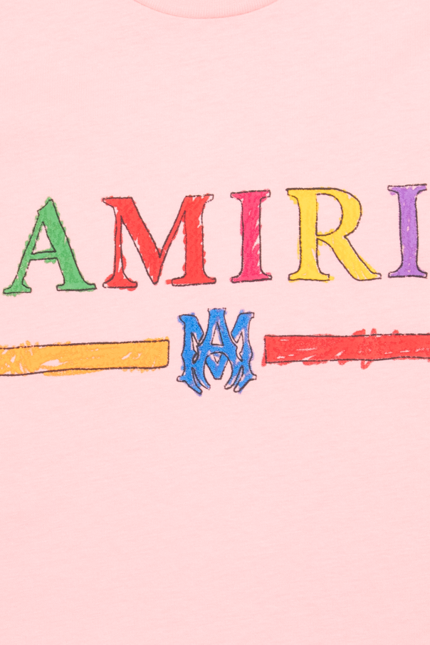 Amiri Kids logo-patch detail padded jacket Gelb
