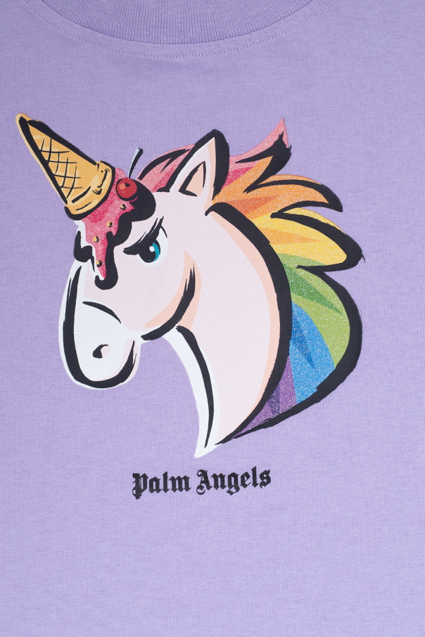 Palm Angels Kids Women's Raven Panelled Crew Sweatshirt graphic-print Eclipse Navy