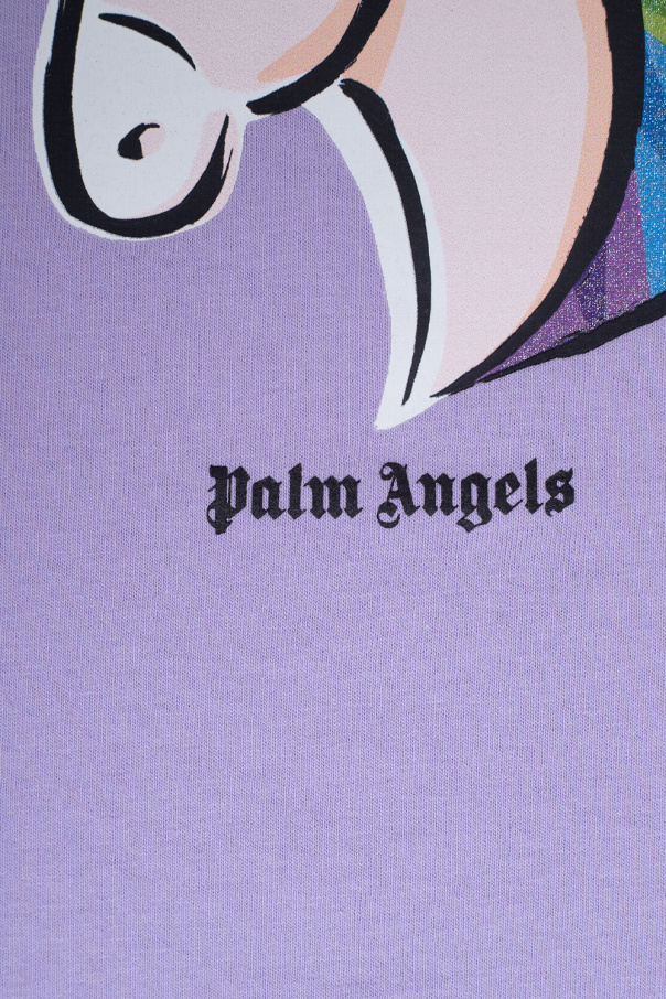 Palm Angels Kids Plus Grått set med korta leggings och t-shirt med grafiskt Fortuna-tryck
